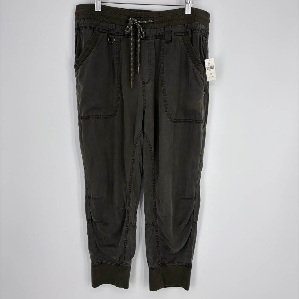 Anthropologie Pilcro "The Nomad" Jogger Pants Sz LP Green Petite Cargo NEW